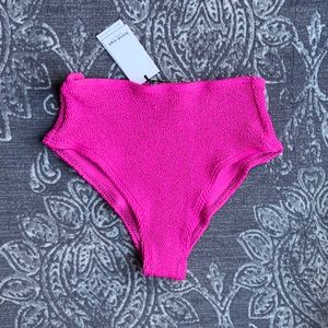 Bond-Eye Palmer High Waisted Bikini Bottoms in Bright Pink One Size NWT
